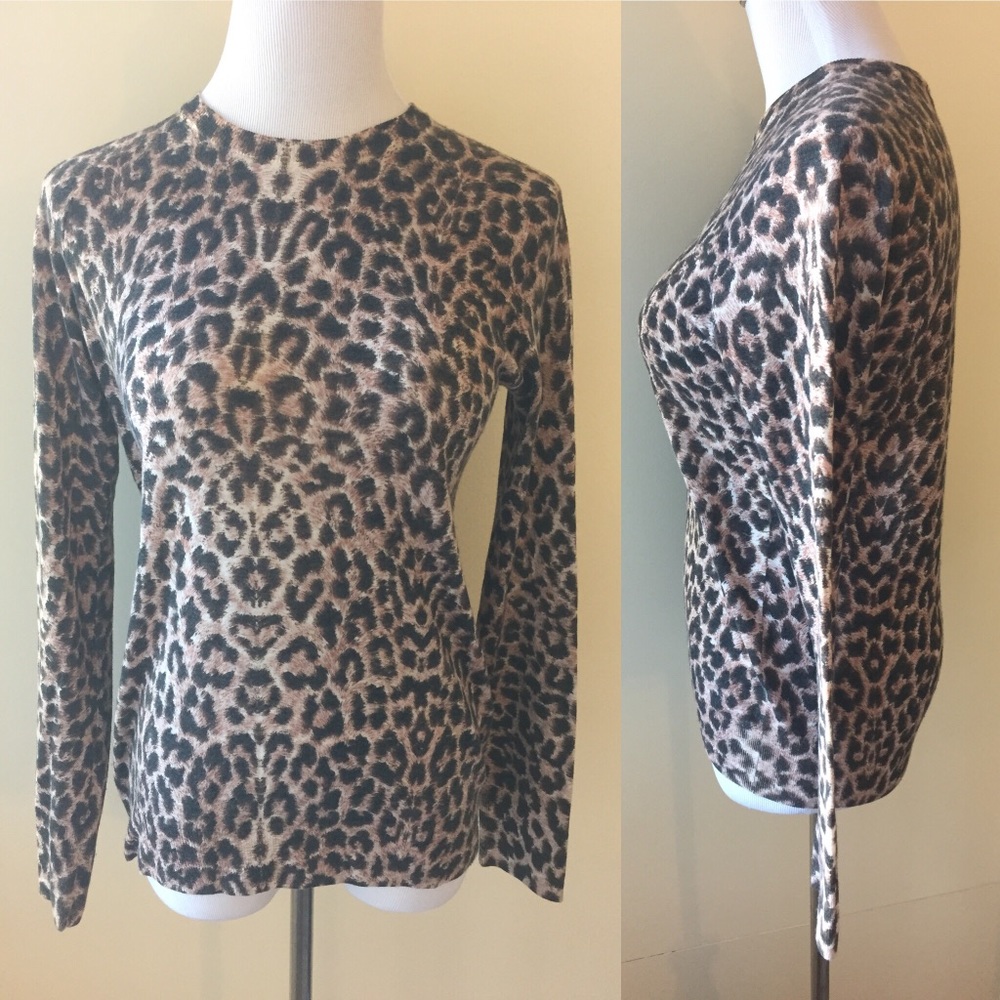 Equipment Sloane Leopard Print Crewneck Sweater